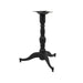 Black 3-leg table base with square top plate and curved tripod legs