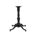4-leg table base with dark finish, turned column and flared pedestal feet