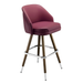 Maroon Rouge Kingston bar stool featuring a plush upholstered seat and a generous timeless silhouette with a sturdy wood metal frame