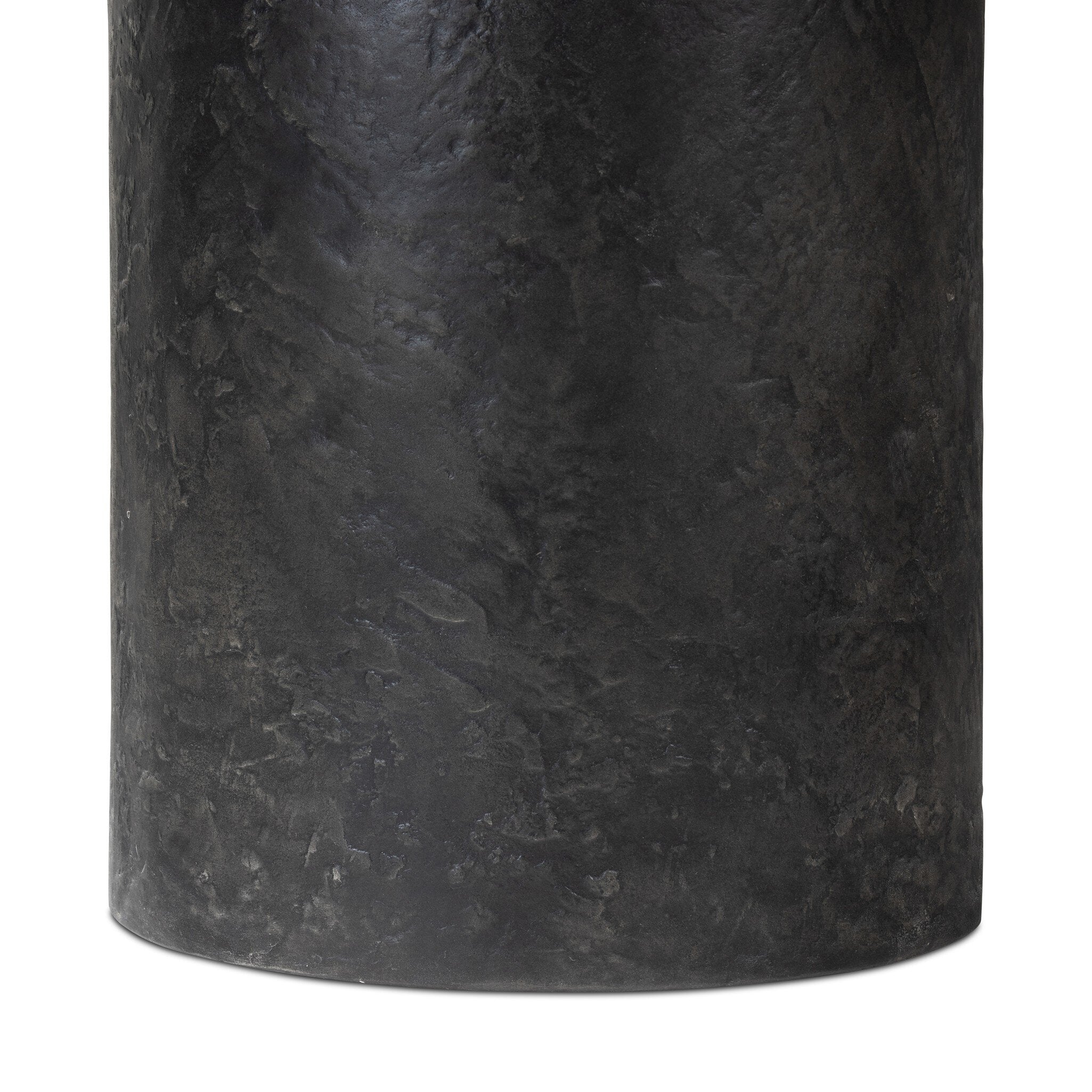 Bonnie dining table 48.5 in cylindrical textured black concrete pedestal base