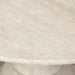 Faux travertine dining table top with overhang edge and speckled light beige finish