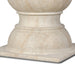 Dining table pedestal base in light beige faux travertine with sturdy foot