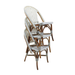Nautilus side chair staggered view showing woven back, arms, and wood support frame