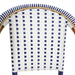 Woven chair backrest panel in white with navy square grid pattern