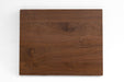 Square walnut tabletop with consistent grain pattern and warm brown finish