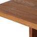Angle view detail Erie Bar Counter Table in Smoked Oak with a chunky pedestal base and modern rustic design
