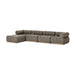 Alessi Fawn outdoor sectional with scalloped back cushions and attached chaise section