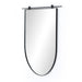 Angled Chico 50-inch wide arch wall mirror with a vertical antiqued iron suspension bar