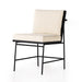 Angled Crete Dining Chair with amber oak ladderback, black iron frame
