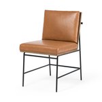 Angled Crete Dining Chair with amber oak ladderback, black iron frame, and Sierra Butterscotch seat