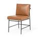 Angled Crete Dining Chair with amber oak ladderback, black iron frame, and Sierra Butterscotch seat