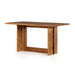 Angled Erie Bar Table in Smoked Oak with a chunky pedestal base and modern rustic design