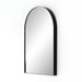 Angled Georgina Small Arch Mirror featuring a 21-inch iron frame with a durable matte black finish