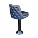 Angled Navy Leather Black Base Marsley Bolted Stool by Social Design Supply Co: A commercial-grade floor-mounted bar stool with a contoured upholstered seat and high-durability finish for hospitality bars
