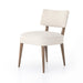 Angled Orville Dining Chair in Cambric Ivory performance fabric with natural parawood legs
