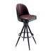 Angled Rouge Maroon Red Elise Bar Stool by Social Design Supply Co: A modern minimalist hospitality bar stool with soft upholstery and a clean silhouette for boutique and commercial restaurant interiors