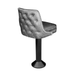 Angled Stone Grey Leather Black Base Marsley Bolted Stool by Social Design Supply Co: A commercial-grade floor-mounted bar stool with a contoured upholstered seat and high-durability finish for hospitality bars