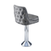 Angled Stone Grey Leather Chrome Base Marsley Bolted Stool by Social Design Supply Co: A commercial-grade floor-mounted bar stool with a contoured upholstered seat and high-durability finish for hospitality bars