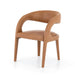Angled View Hawkins Dining Chair in Sonoma Butterscotch top-grain leather with a sculpted open-back frame.