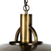 Brass pendant light fixture on a white background