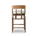 Back Buxton Bar Counter Stool in solid ash with a hand-wrapped paper rush backrest