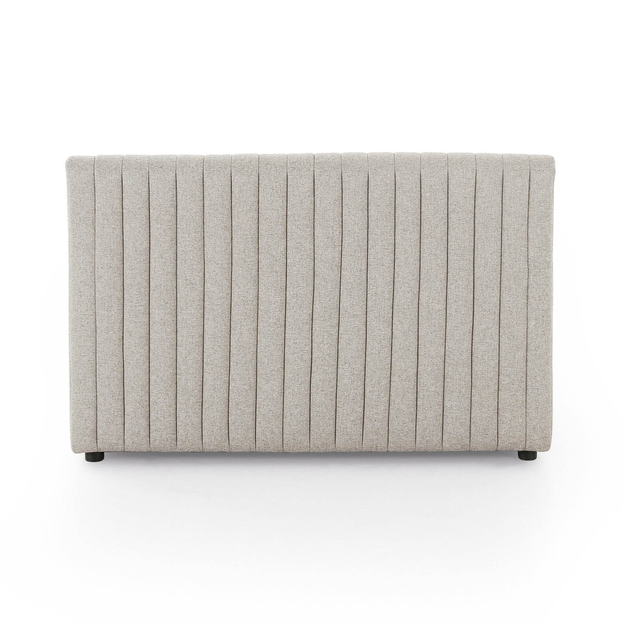 Back Center Custom Augustine dining banquette in Orly Natural neutral performance fabric with high-back tufted detailing and wood base.