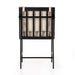 Back Crete Dining Chair with amber oak ladderback, black iron frame