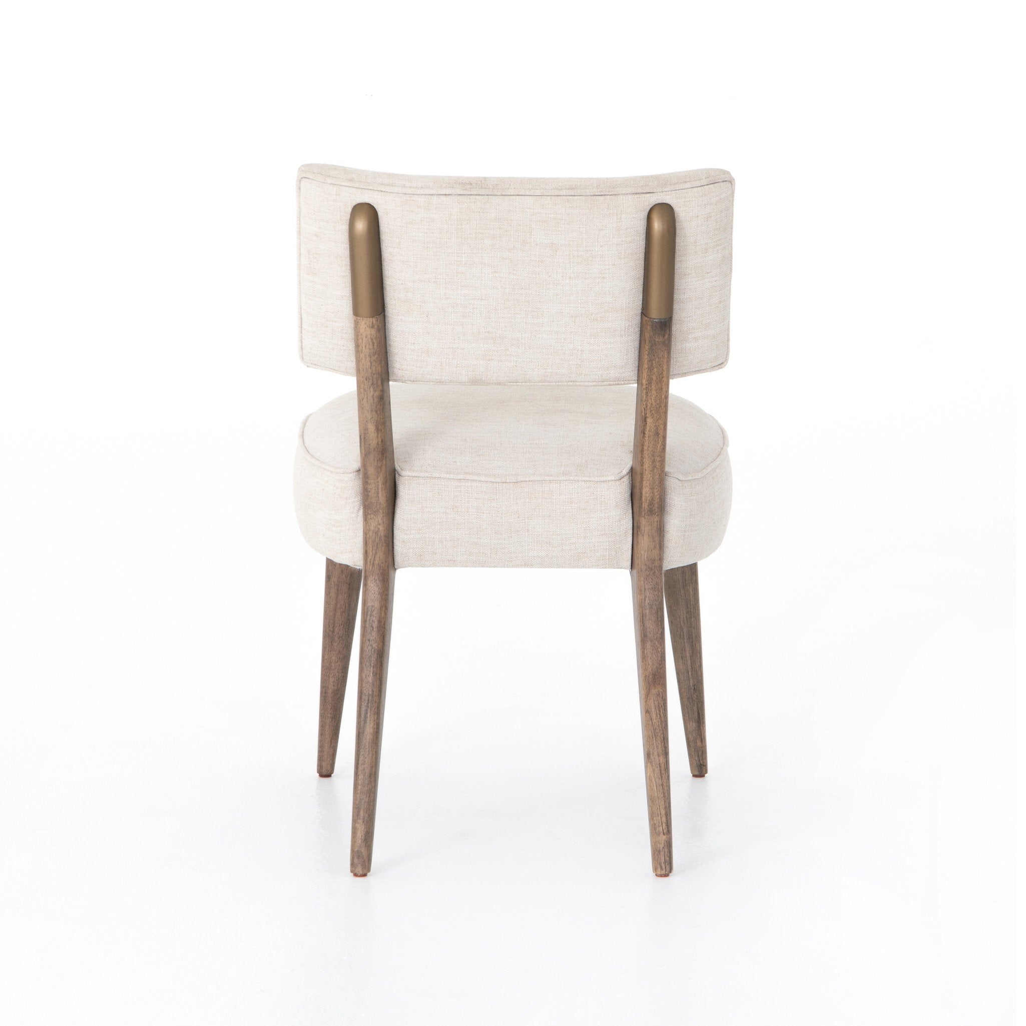 Back Orville Dining Chair in Cambric Ivory performance fabric with natural parawood legs