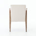Back Reuben Dining Chair with oak frame, leather-wrapped arms, and natural linen seat