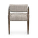 Back Waldon Dining Chair in Toasted Ash with textured ivory upholstery and an architectural wood frame