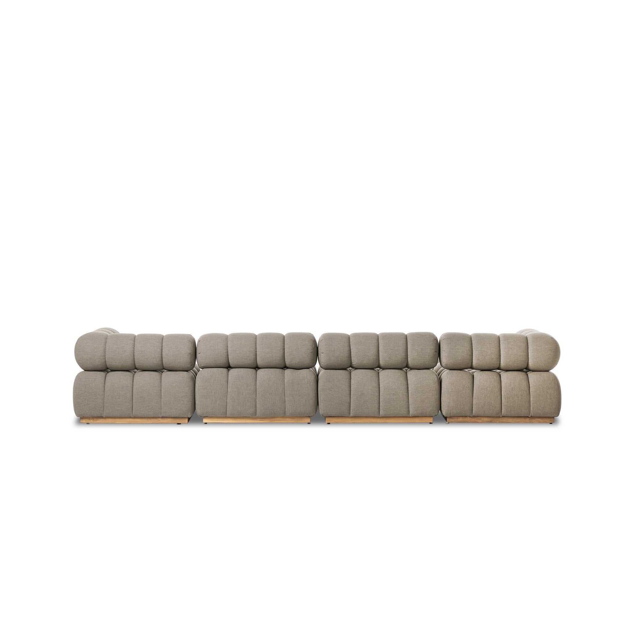 Alessi Fawn outdoor sectional sofa with low profile ottoman-like seats and curved arm