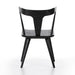 Black chair with a white background. Back view Ripley Dining Chair in Black Oak with mid-century Windsor-style sculptural silhouette.