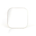 Bellvue square mirror with softly rounded corners and a polished brass stainless steel frame