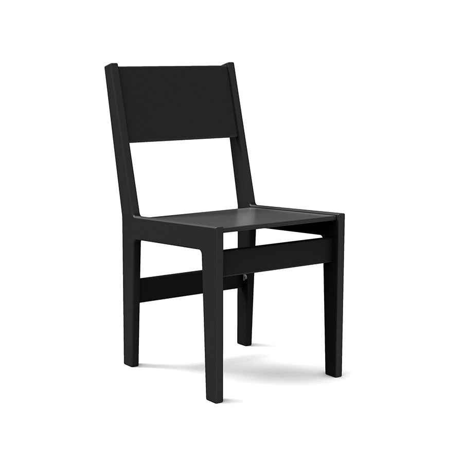 Black durable all-weather HDPE material on the eco-friendly Outdoor Dining Chair 