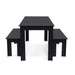 Black durable all-weather HDPE material on the eco-friendly Rectangular Outdoor Picnic Table with benches