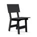 Black durable all-weather HDPE material on the eco-friendly Square Outdoor Dining Chair 