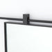 Black iron detail Chico square wall mirror featuring a unique vertical suspension bar in a hand-applied antiqued iron finish