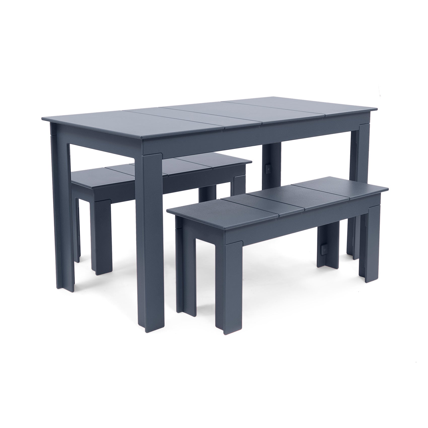 Blue durable all-weather HDPE material on the eco-friendly Rectangular Outdoor Picnic Table
