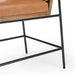 Bottom legs detail Crete Dining Chair with amber oak ladderback, black iron frame, and Sierra Butterscotch seat