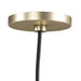 Brass fixture detail Cullen pendant light with a camel leather shade and natural walnut finial 