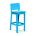 Bright Blue durable all-weather HDPE material on the eco-friendly Square Bar Stool