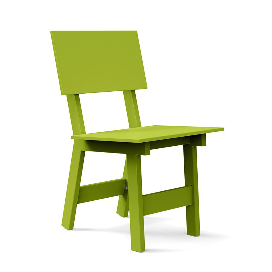Bright Green durable all-weather HDPE material on the eco-friendly Square Outdoor Dining Chair 
