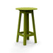 Green round bar table with angled legs and open-frame cutouts