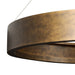 Bronze Texture Detail Baum Chandelier with a rounded dark-finished frame and bronzed stainless steel suspension
