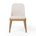 Bryce Armless Dining Chair in light honey solid nettlewood with high-performance upholstered seat, transitional hospitality seating