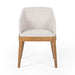 Bryce Dining Chair in light honey solid nettlewood with high-performance upholstered seat, transitional hospitality seating