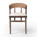 Buxton Armless Dining Chair in solid oak with a hand-wrapped paper rush back and Savile Flax seat