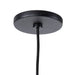 Ceiling detail Cullen pendant light with a black leather shade and natural walnut finial 