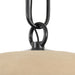 Chain detailing Jesenia 27.5-inch diameter tan speckled ceramic pendant light with oversized black iron chain links