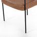 Chaps Saddle Metal Leg Minimalist yoke-back dining chair in Light Camel leather and black iron by Social Design Supply